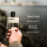 Guy Fox Marra scent notes: citrus and fresh, bergamot, black pepper, rosemary