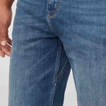 DUER Performance Denim+ Relaxed Straight in Dust Storm Indigo – gusset detail