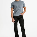 DUER No Sweat Athletic Taper in Black, front