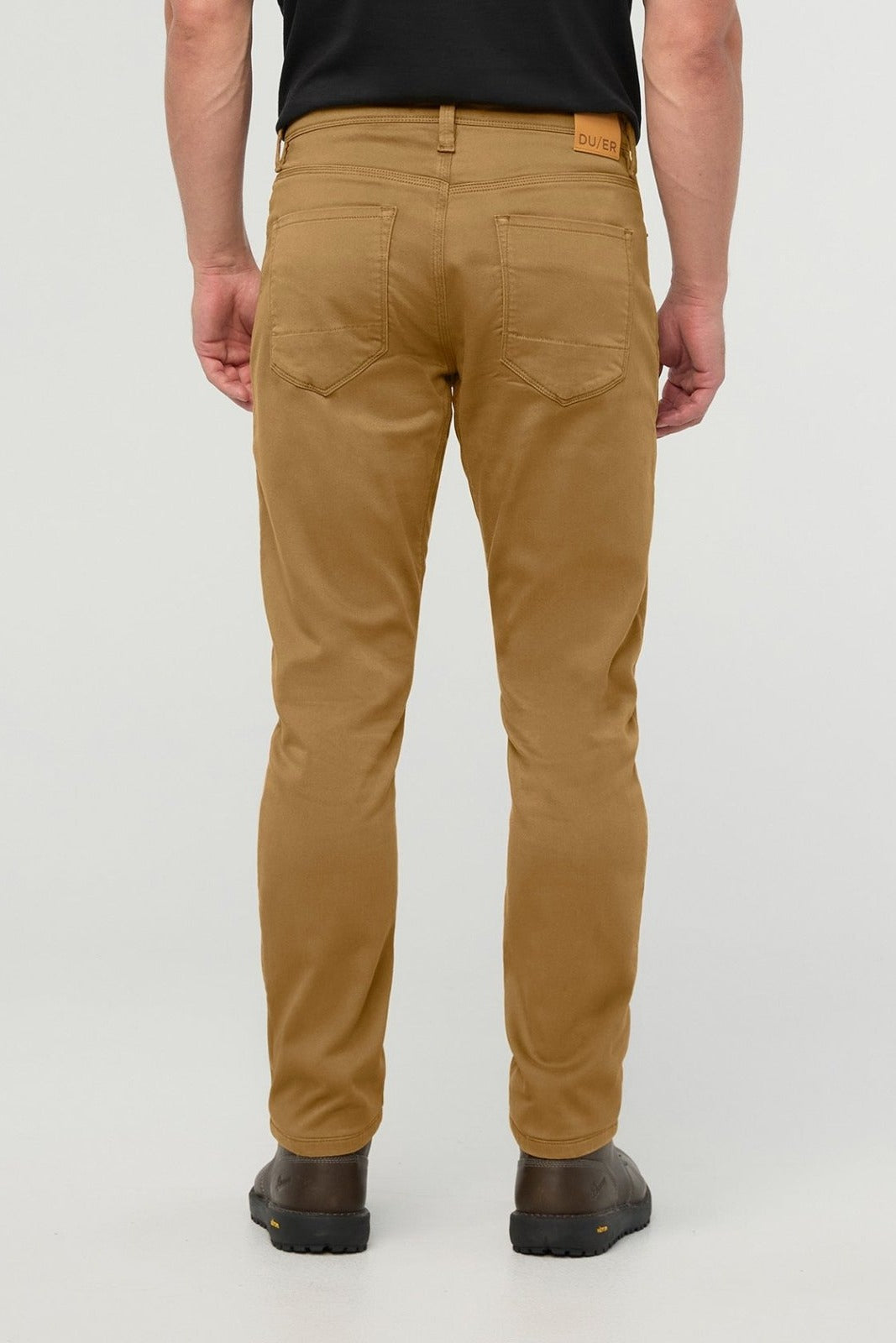 DUER No Sweat Athletic Taper in Caramel, back