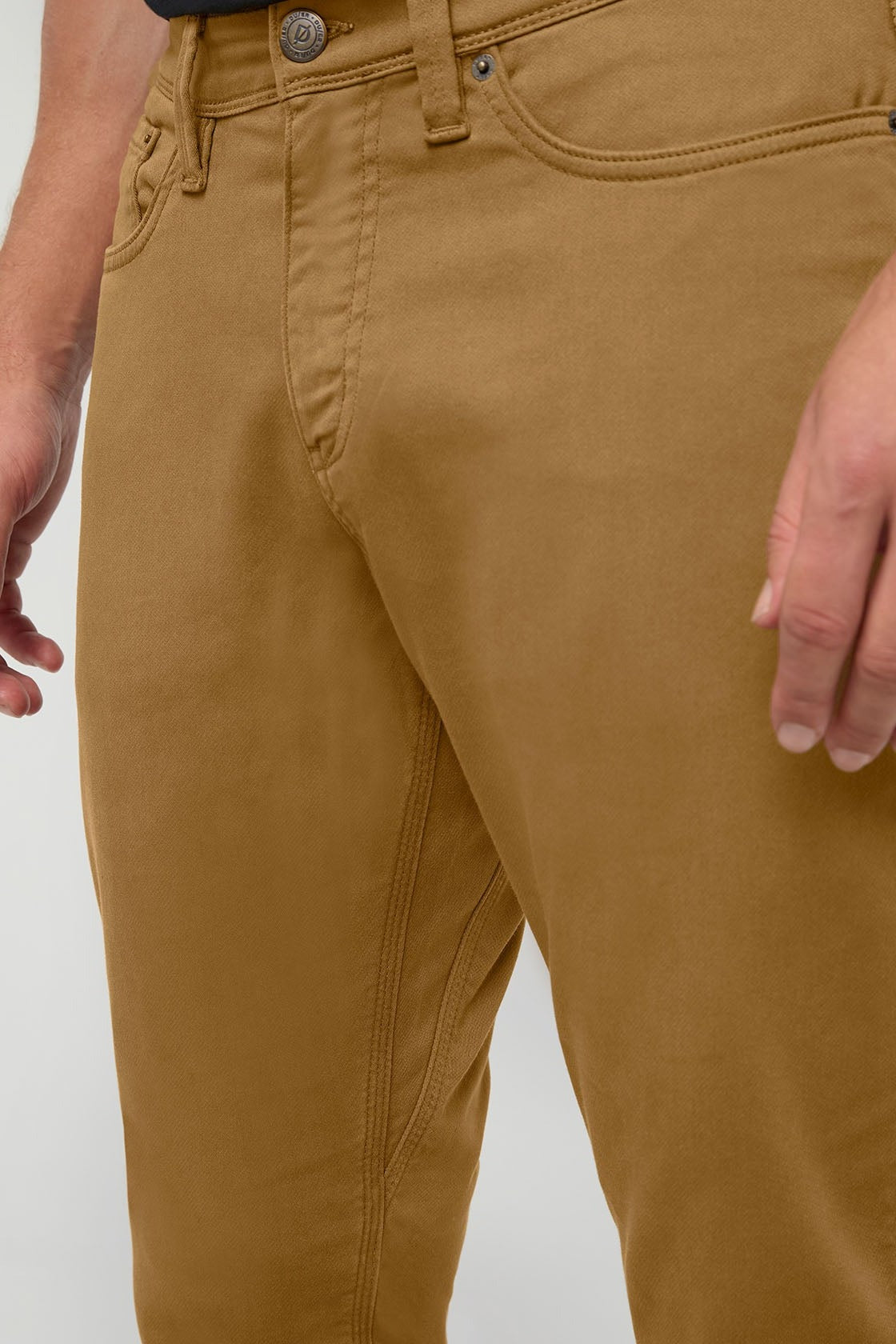 DUER No Sweat Athletic Taper in Caramel, detail