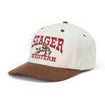 Seager Rodeo Snapback in cream and brown, front view