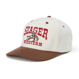 Seager Rodeo Snapback in cream and brown, front view