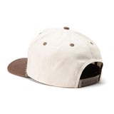 Seager Branded Snapback cream and brown, back view