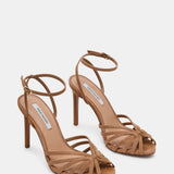 Steve Madden Mizuna tan suede heel, side view