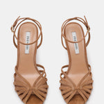 Steve Madden Mizuna tan suede heel, back view