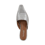Mocktail II Mule in pewter distressed suede, top view