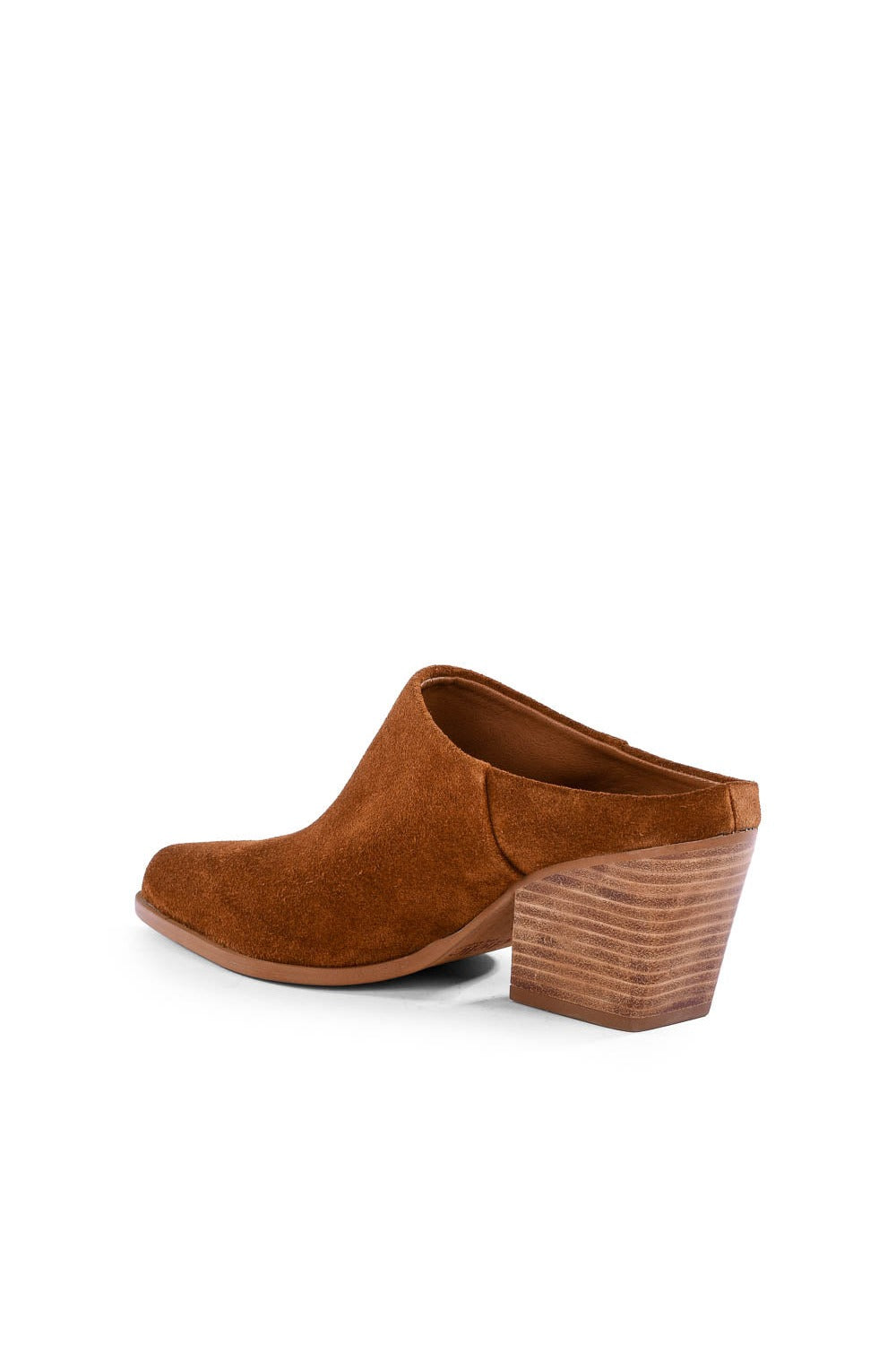 Seychelles Morning Joe II Mule in tan suede, back view