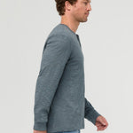 Midweight Slub Jersey Long Sleeve Henley - Slate Blue