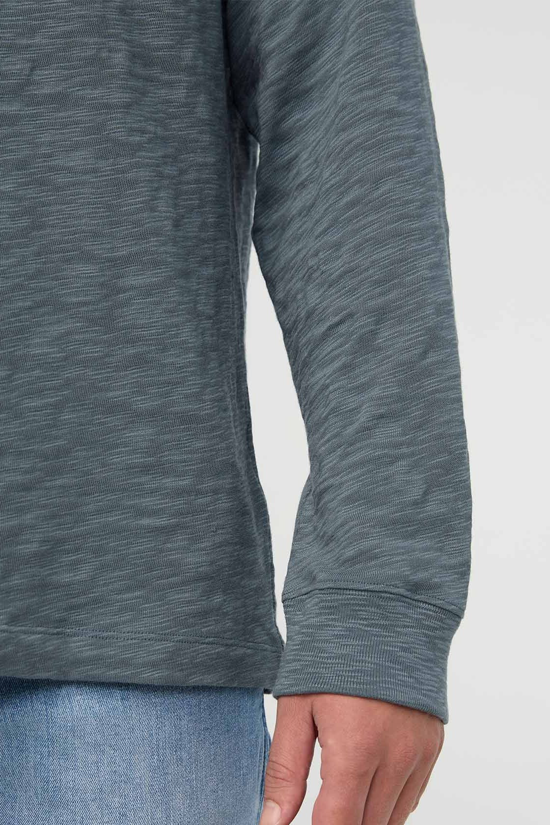 Midweight Slub Jersey Long Sleeve Henley - Slate Blue