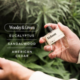 Guy Fox Nelson scent notes: woodsy and green, eucalyptus, sandalwood, American cedar
