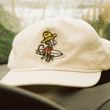 Howler Bros El Monito Surfs snapback in Off White Corduroy, worn