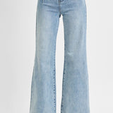 Sierra High-Rise Dart Waist Wide-Leg Jeans
