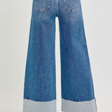 Janie High Rise Crop Wide Cuffed Jeans