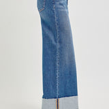Janie High Rise Crop Wide Cuffed Jeans