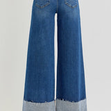 Janie High Rise Crop Wide Cuffed Jeans