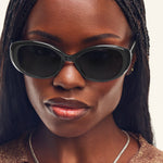 QUAY On Brand Black/Smoke on model