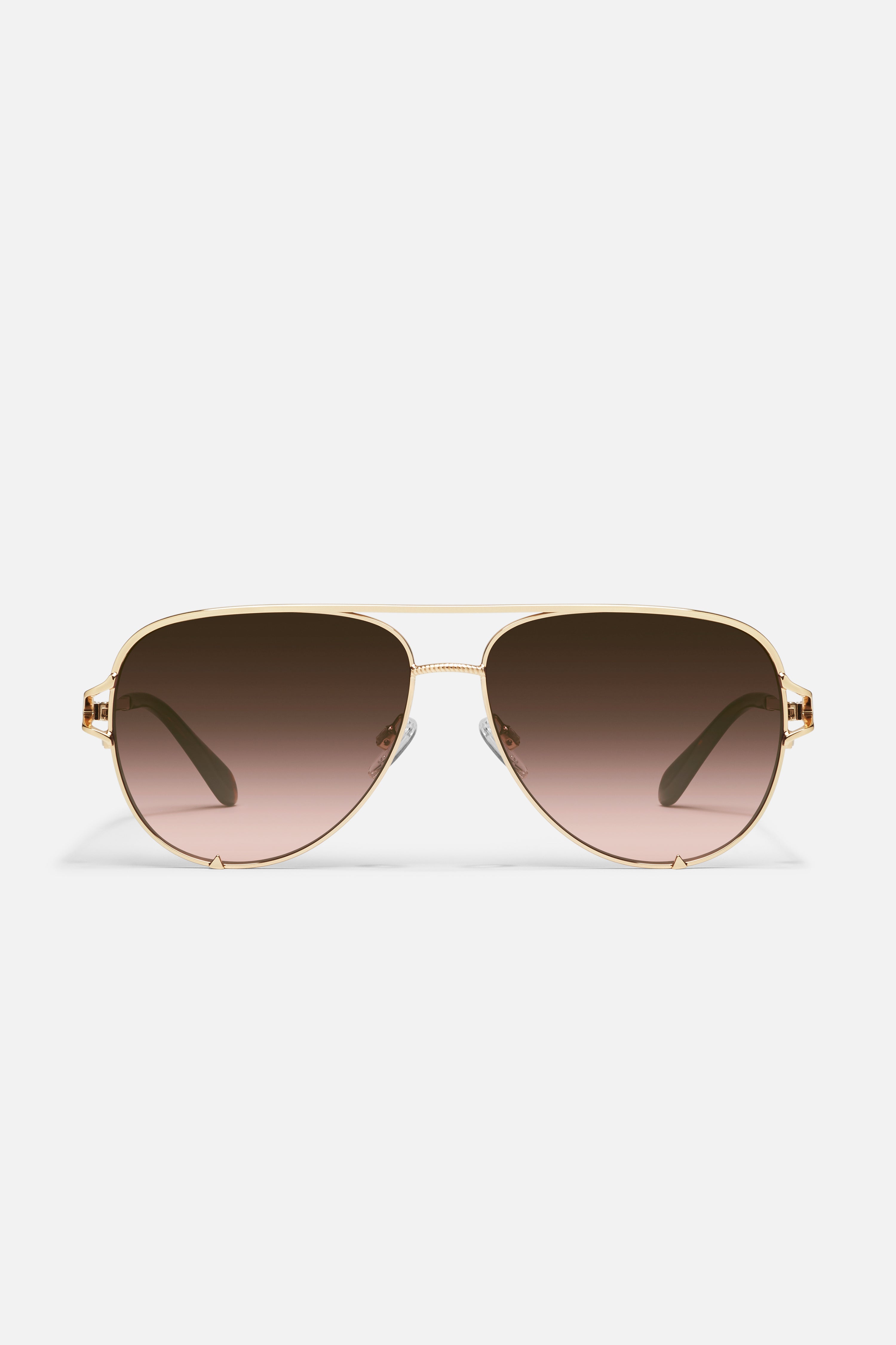 QUAY High Key Twist Gold/Brown Rose front
