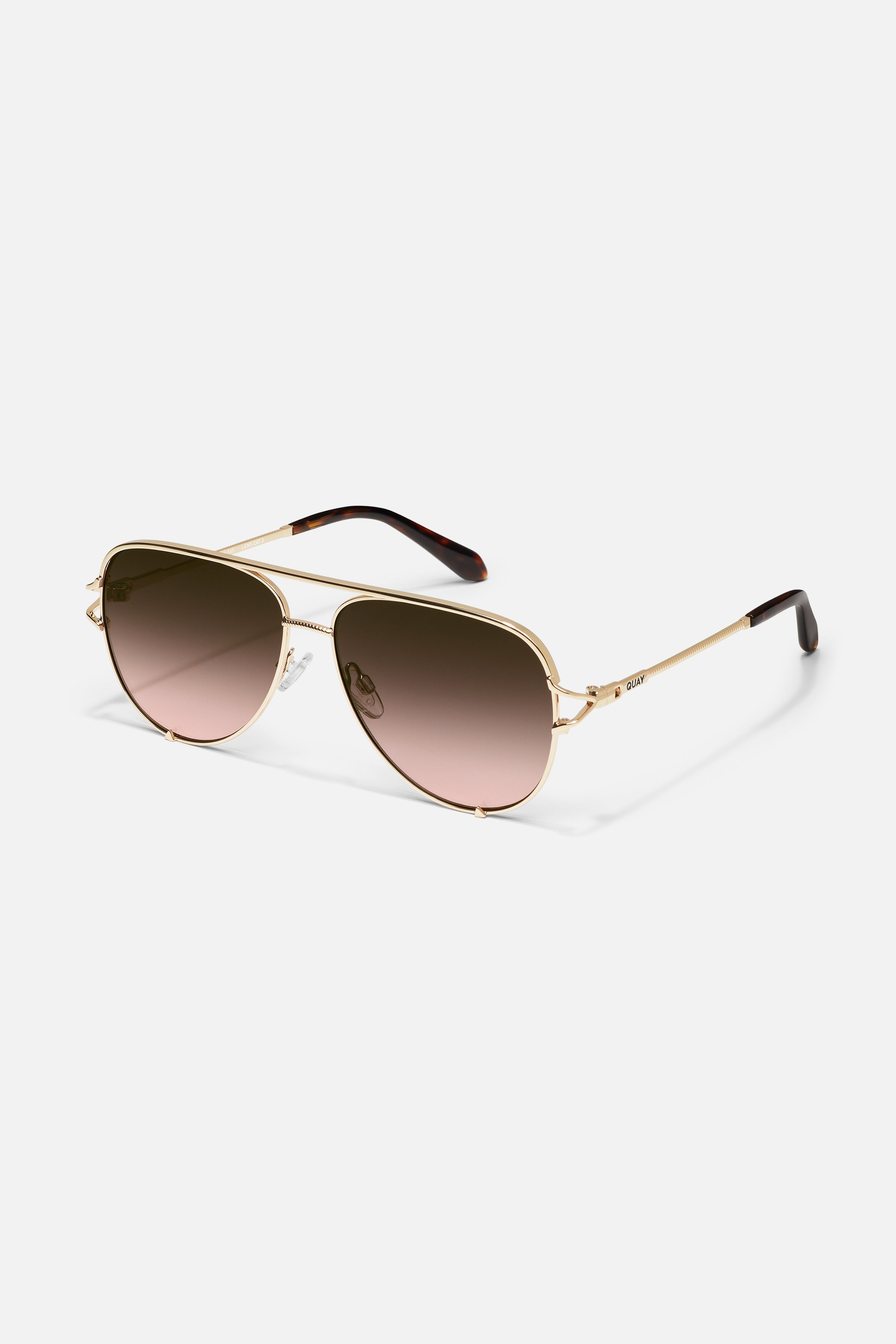 QUAY High Key Twist Gold/Brown Rose side