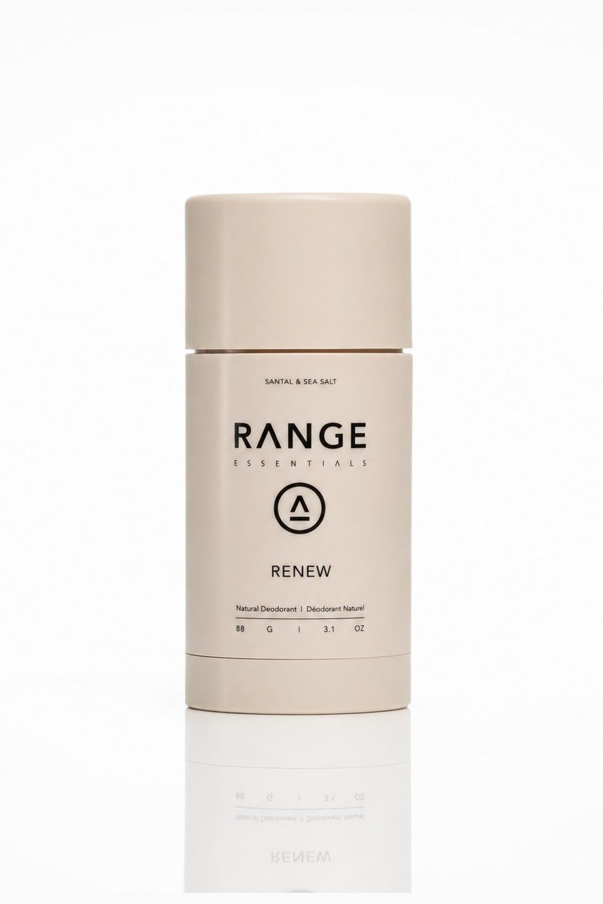 Skincare product labeled 'Range Renew' on a white background