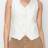 Deana V-Neck Button Down Vest