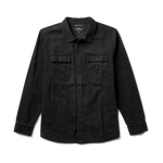 Black Jacket with button details on a white background