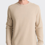 Roark Well Worn Thermal Long Sleeve Tee in Fossil worn by model - front