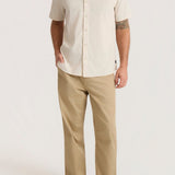 Roark Bless Up Breathable Stretch Shirt in Sand worn by model - front