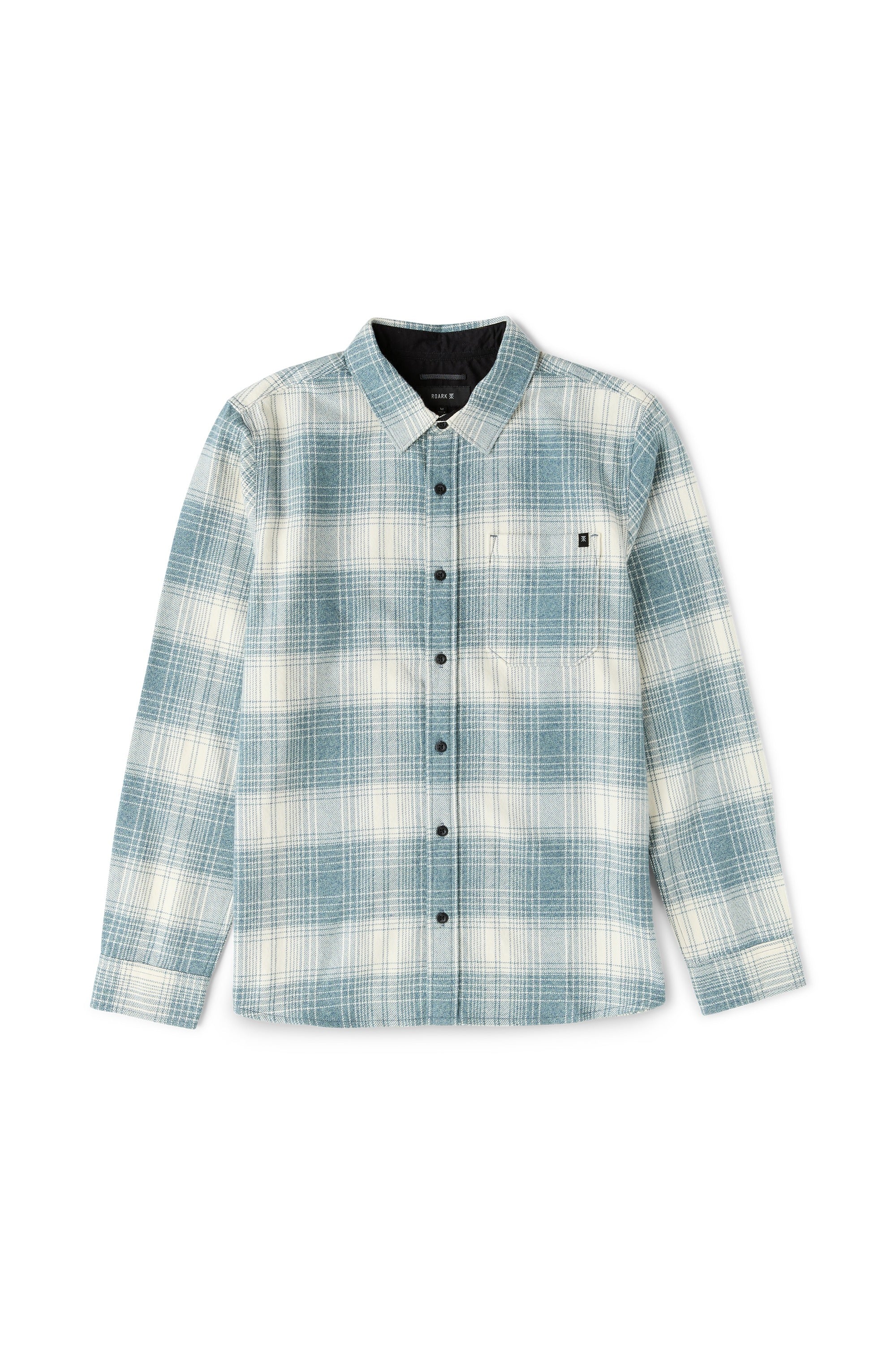 Roark Crossroads Organic Cotton Flannel in Hazy Blue - front