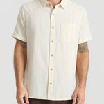 Roark Crosswinds Button Up Shirt in Unbleached worn by model - front