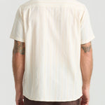 Roark Crosswinds Button Up Shirt in Unbleached worn by model - back