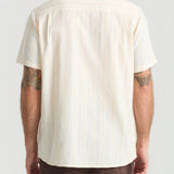 Roark Crosswinds Button Up Shirt in Unbleached worn by model - back