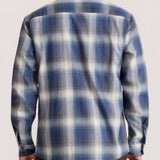 Roark Diablo Long Sleeve Flannel in Slate worn by model - back