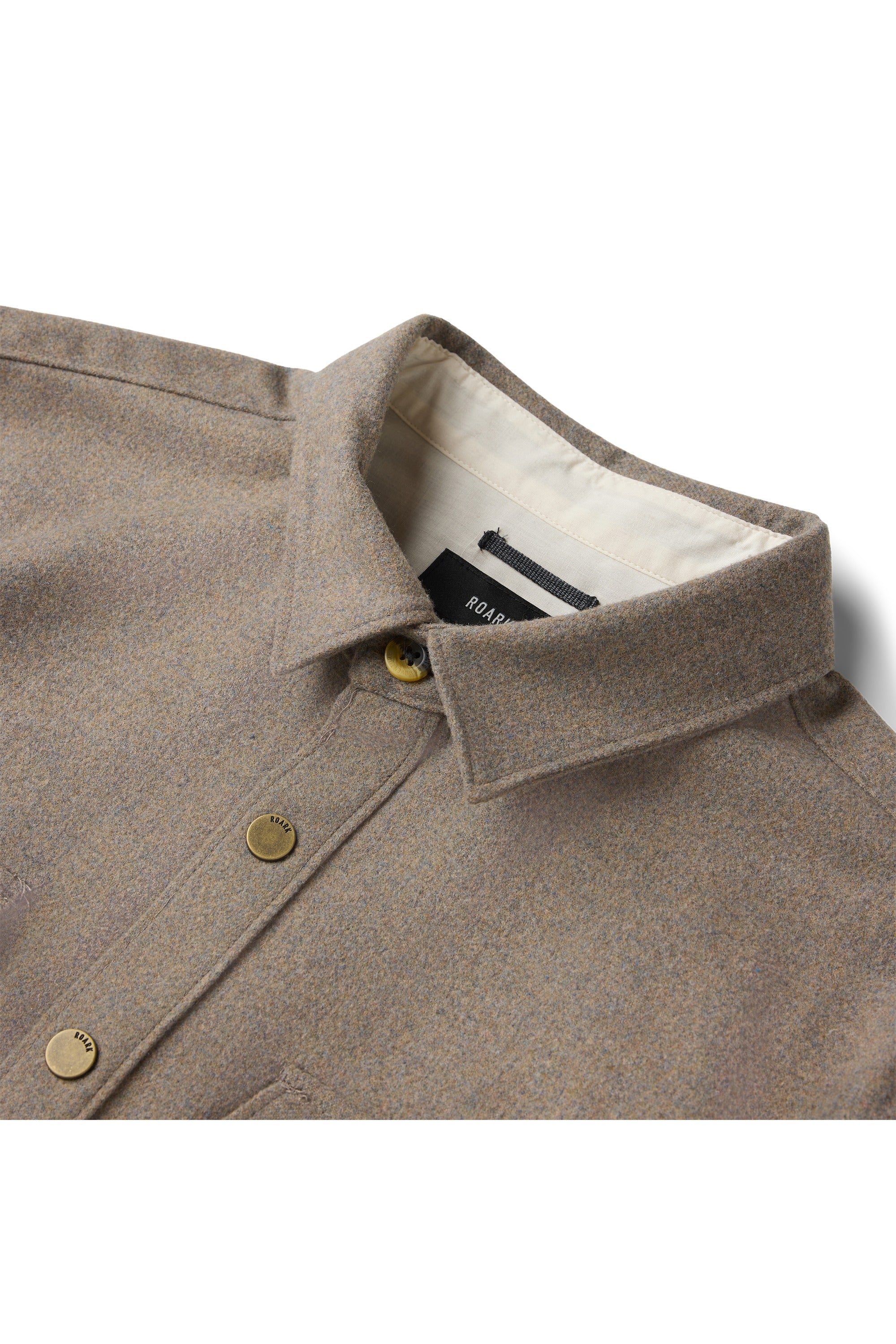 Roark Nordsman 2.0 Long Sleeve Flannel in Dusty Green - detail