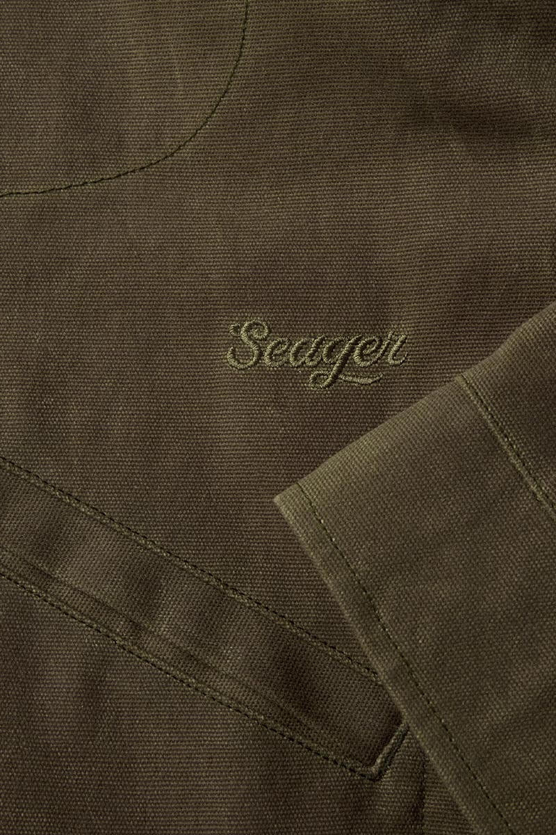 Waxed Ranch Jacket in Brown Olive, detail