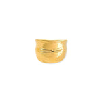 Textured open band ring in gold
