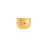 Textured open band ring in gold