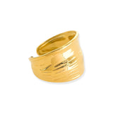 Textured open band ring side view