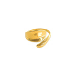 Overlapping double band ring in gold