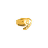 Overlapping double band ring in gold