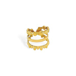 Triple layer mixed band ring side view