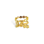 Triple layer mixed band ring detail