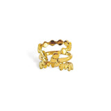 Triple layer mixed band ring detail
