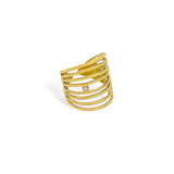Eight layer stacked cubic zirconia ring side view