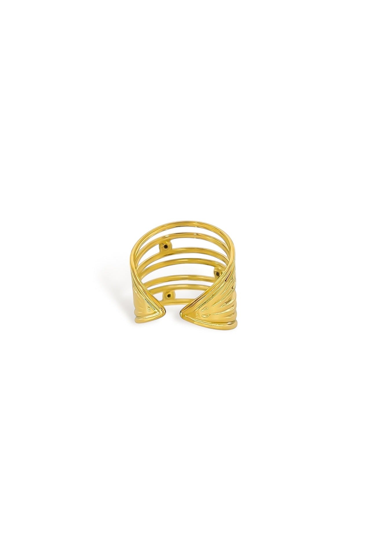 Eight layer stacked cubic zirconia ring detail