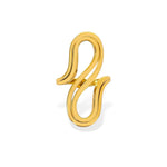 Double wave open ring in gold