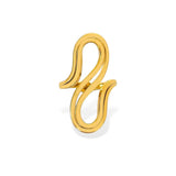 Double wave open ring in gold