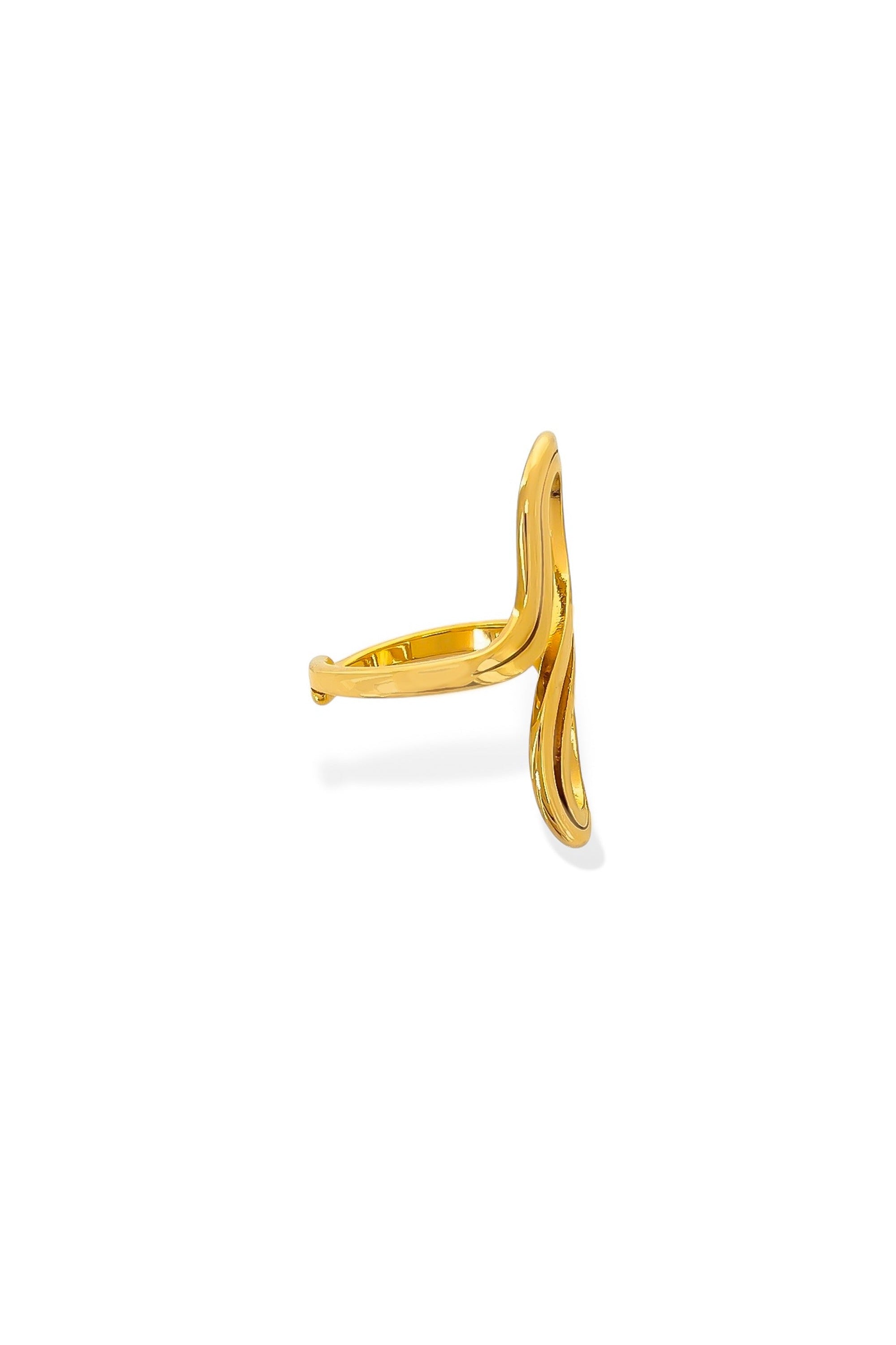 Double wave open ring side view