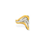 Two tone triple wave ring side view