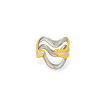 Two tone triple wave ring detail